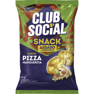 Biscoito Snack Club Social Pizza Marguerita 68g
