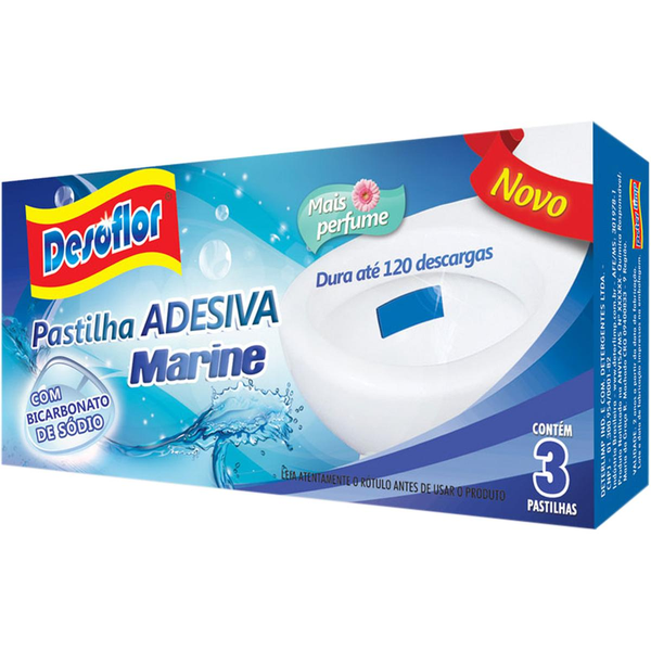 Desodorizador Pastilha Adesiva Desoflor Marine - Com 3 Unidades