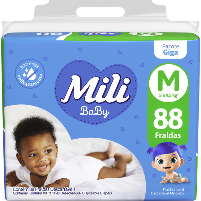 Fralda Descartável Mili Baby Giga M 88 un