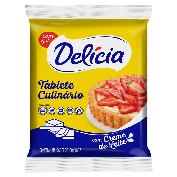 Margarina Delícia com Sal e Creme de Leite Tablete Culinário 400g