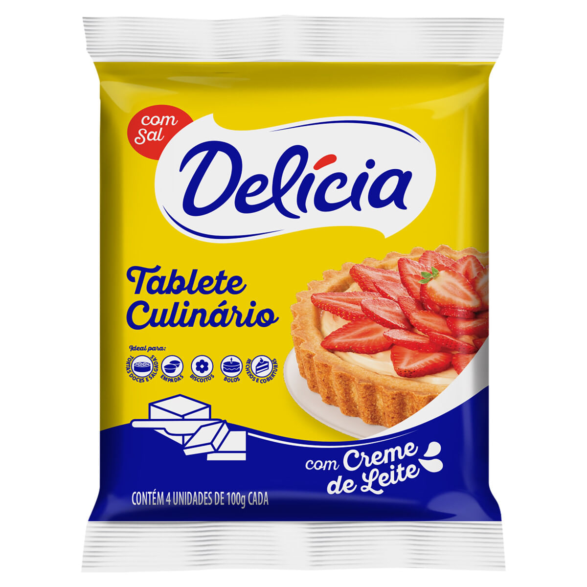 Margarina Delícia com Sal e Creme de Leite Tablete Culinário 400g