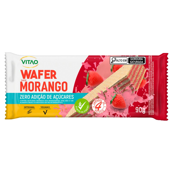 Biscoito Wafer Vitao 90g - Integral - Zero - Morango