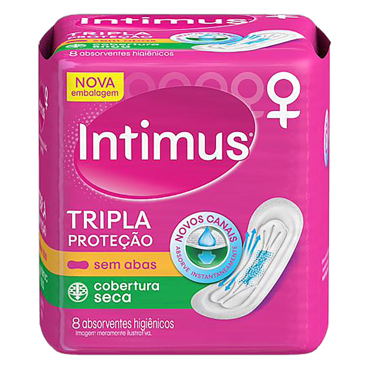 Absorvente sem Abas Seca Intimus Tripla Proteção Pacote 8 Unidades