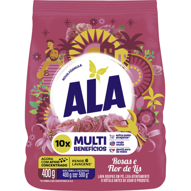 Lava Roupas em Pó Ala Rosas e Flor de Lis 400g