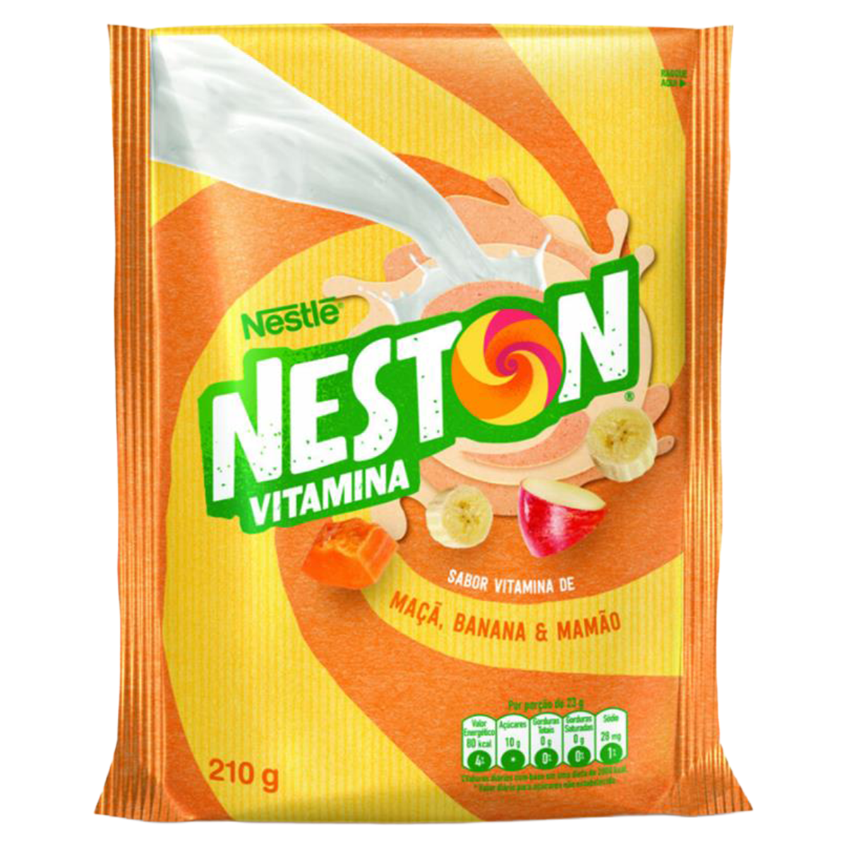 Pó para Preparo de Bebida Vitamina de Maçã, Banana & Mamão Neston Pacote 210g