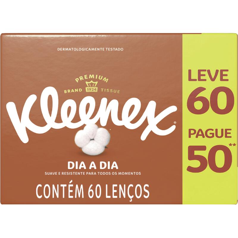 Lenço de Papel Kleenex Box Misto - Leve 60, Pague 50 Unidades
