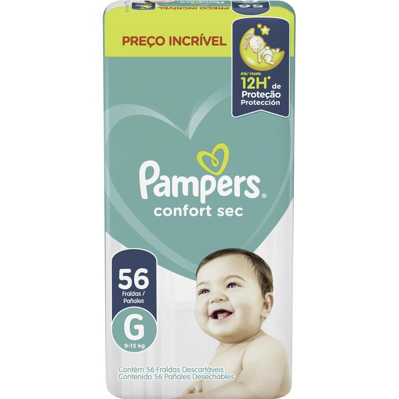 Fralda Descartável Pampers Hiper Confort Sec G 56 un