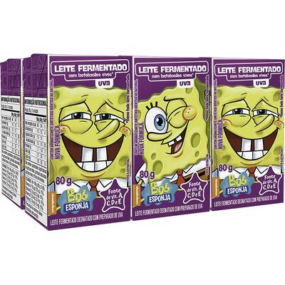Leite Fermentado Bob Esponja Uva 6x80g