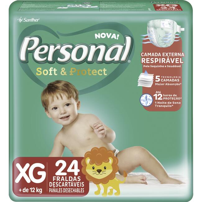Fralda Descartável Personal Baby Tamanho XG 24 un
