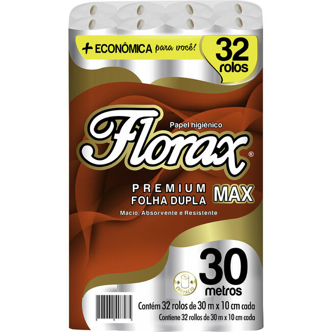Papel Higiênico Florax Folha Dupla 30m 32 rolos