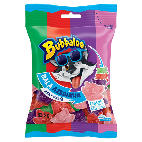 Bala Macia Bubbaloo Mix Azedinha 82,5g