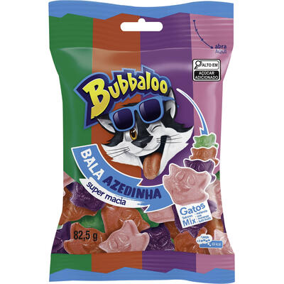 Bala Macia Bubbaloo Mix Azedinha 82,5g
