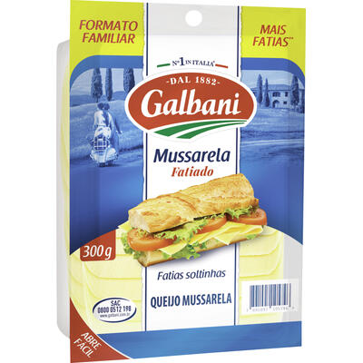 Queijo Mussarela GALBANI Fatiado 300g Formato Familiar