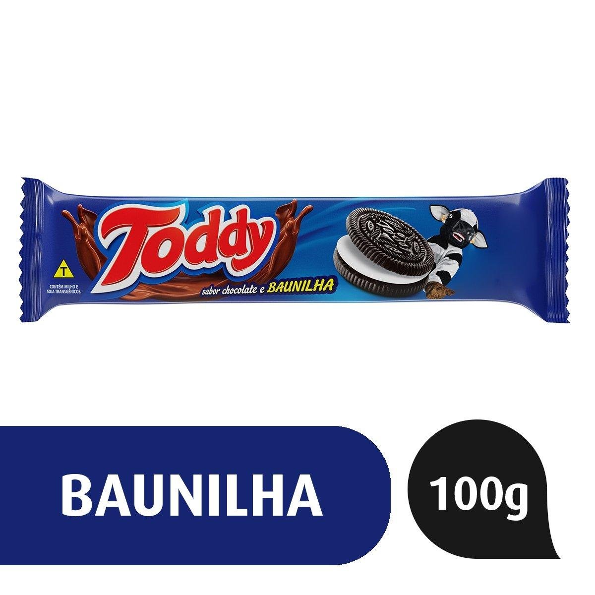 Biscoito Chocolate Recheio Baunilha Toddy Pacote 100G