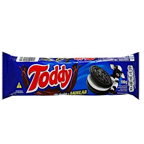 Biscoito Chocolate Recheio Baunilha Toddy Pacote 100G