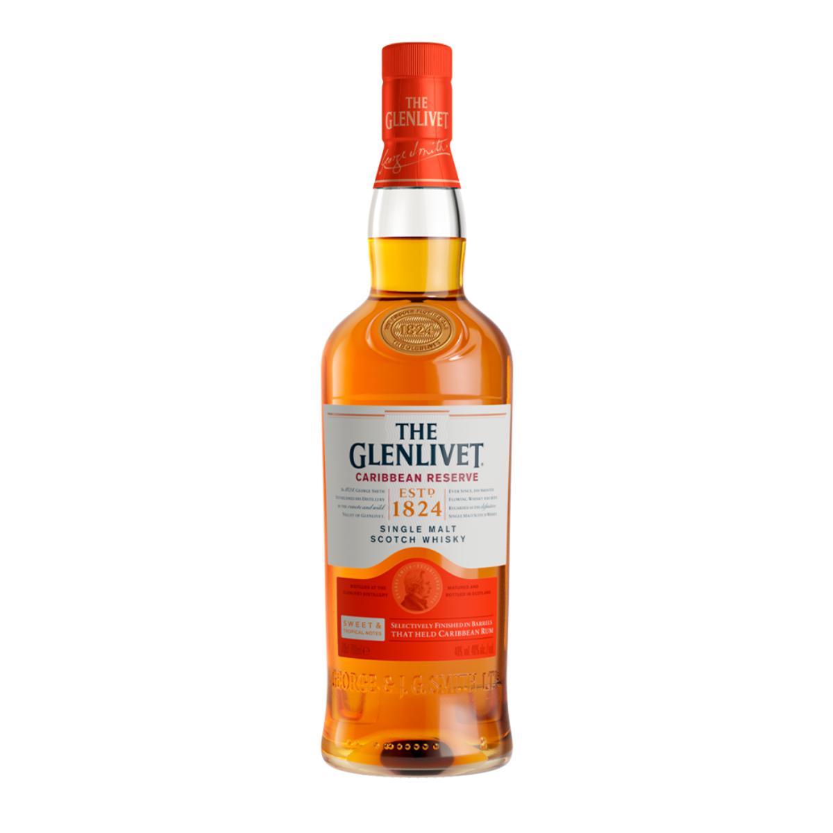Whisky Escocês Single Malt Caribbean Reserve The Glenlivet Garrafa 750ml