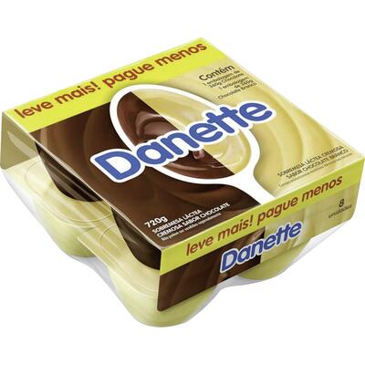 Sobremesa Danone Danette Chocolate e chocolate branco 720g