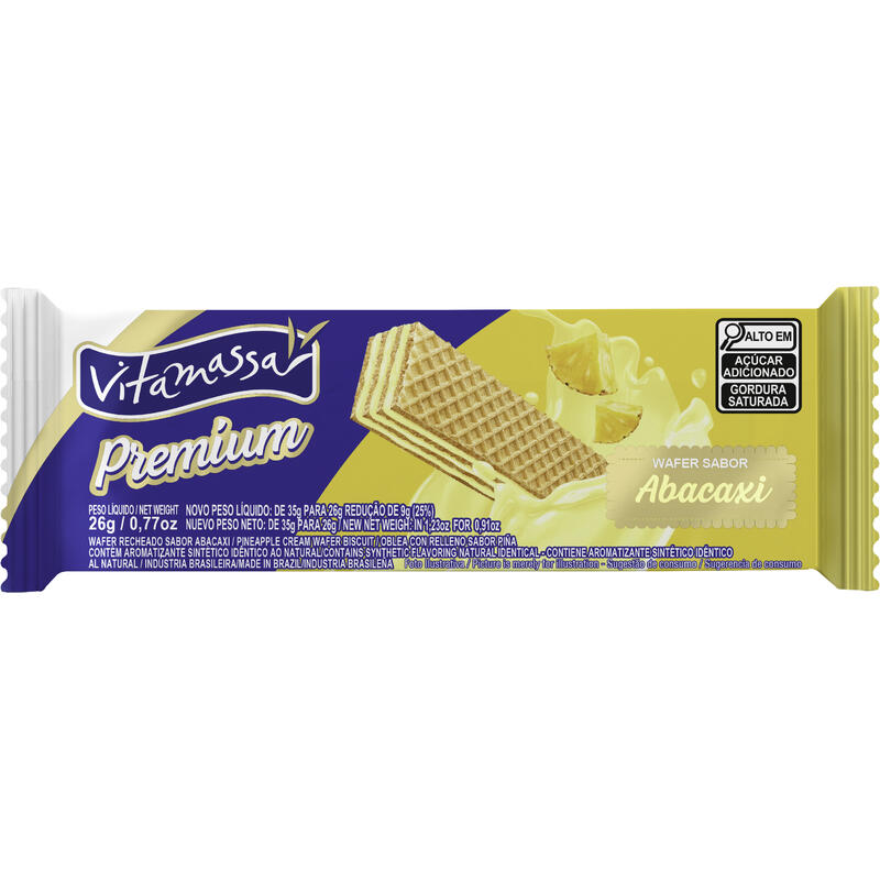 Biscoito Wafer Vitamassa Premium Abacaxi 26g