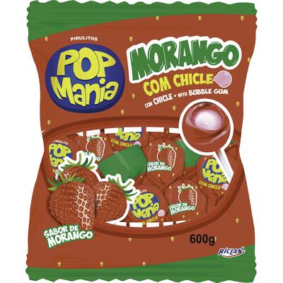 Pirulito Riclan Pop Mania Morango 600g