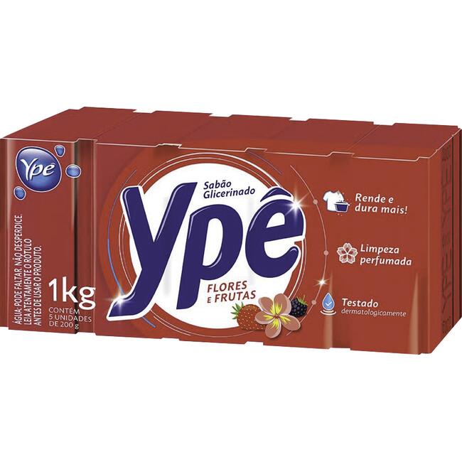 Sabão em Pedaço Glicerinado Ypê Flores e Frutas 5x200g