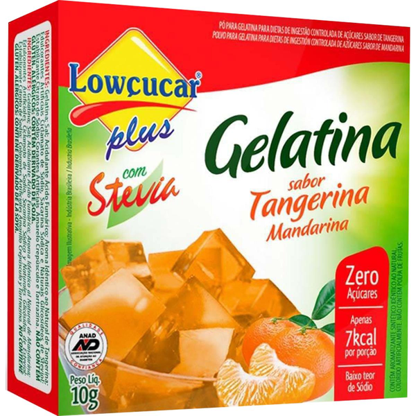 Gelatina Lowçucar 10g - Diet - Stevia - Tangerina