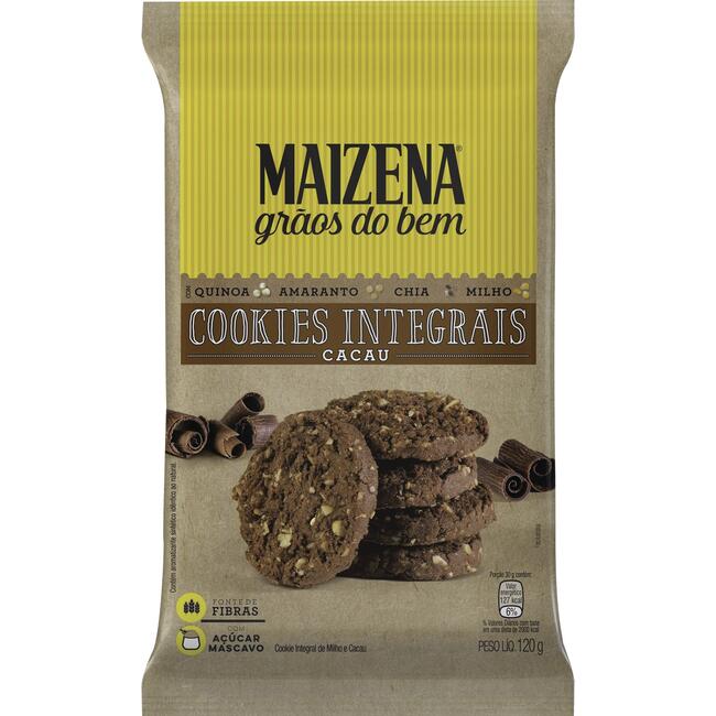 Biscoito Integral Cookies Maizena Cacau 120g