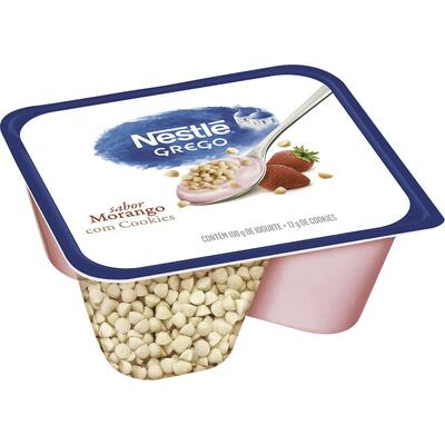 Iogurte Grego Nestlé Morango com Cookies 112g