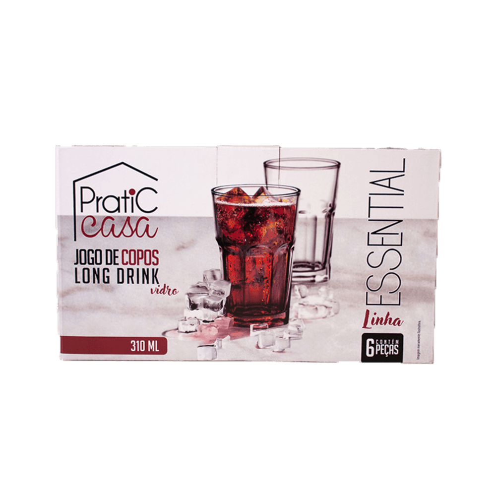 Jogo de Copo Lond Drink Pratic Casa 310 ml