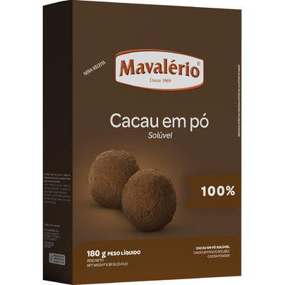 Cacau em Pó Mavalério Alcalino 100% 180g
