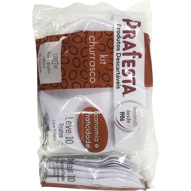 Kit Churrasco Prafesta Branco Ref. 6001 Kit