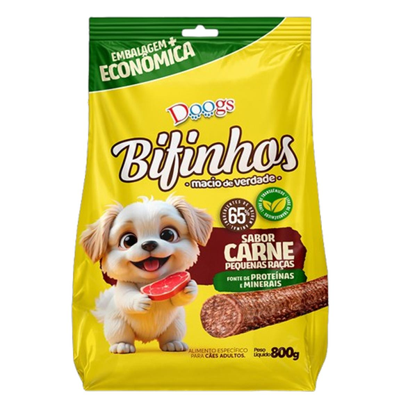 Bifinho Doogs 800g - Raças Pequenas e Médias - Carne