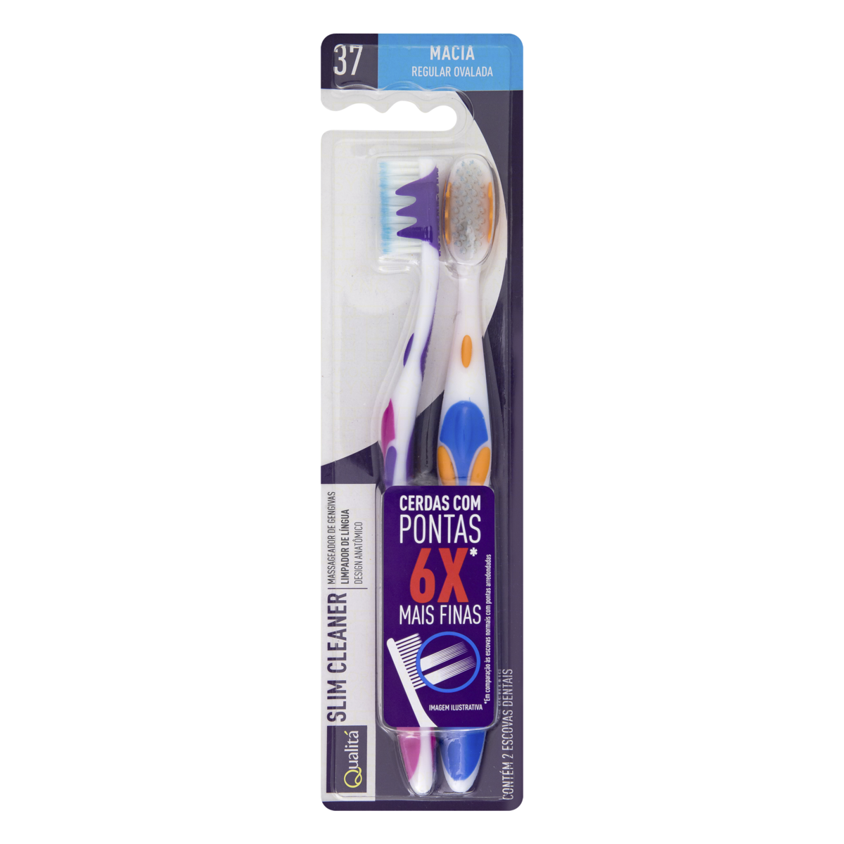 Pack com 2 Escovas Dentais QUALITÁ Slim Cleaner