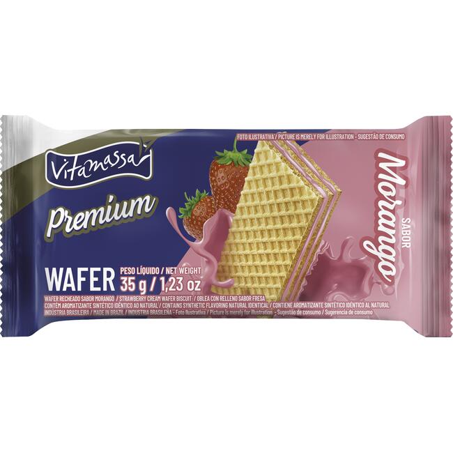 Biscoito Wafer Vitamassa Morango 35g