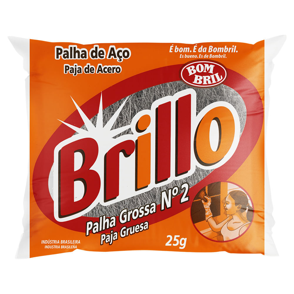 Palha Aço Grossa Brillo 25g