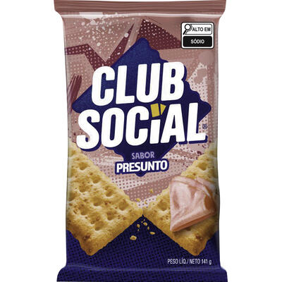 Biscoito Salgado Club Social presunto multipack 141g