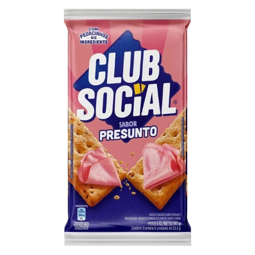 Biscoito Salgado Club Social presunto multipack 141g