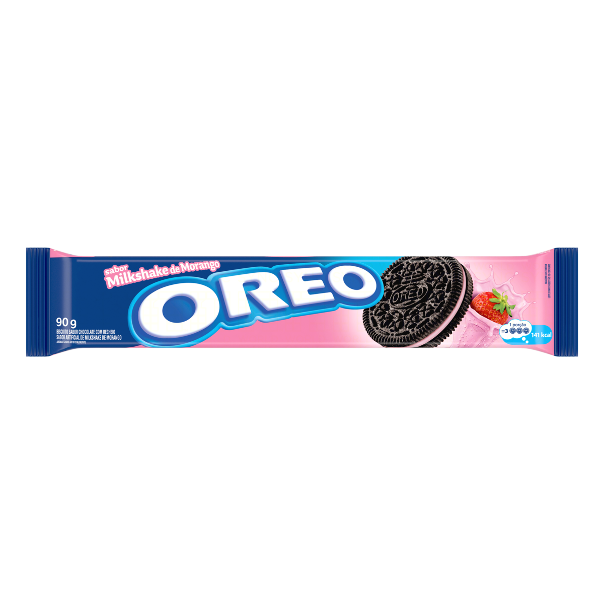 Biscoito Recheado Oreo Milkshake De Morango Wandinha  90g
