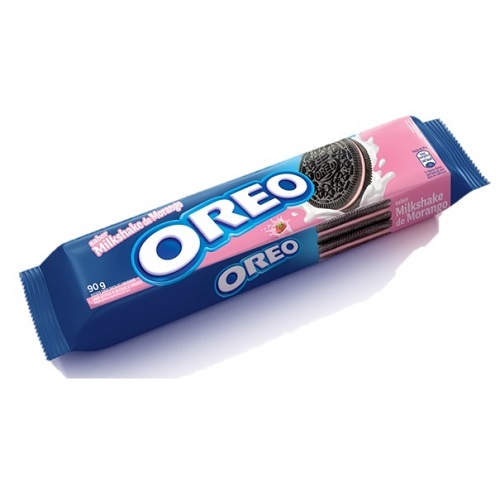 Biscoito Recheado Oreo Milkshake De Morango Wandinha  90g