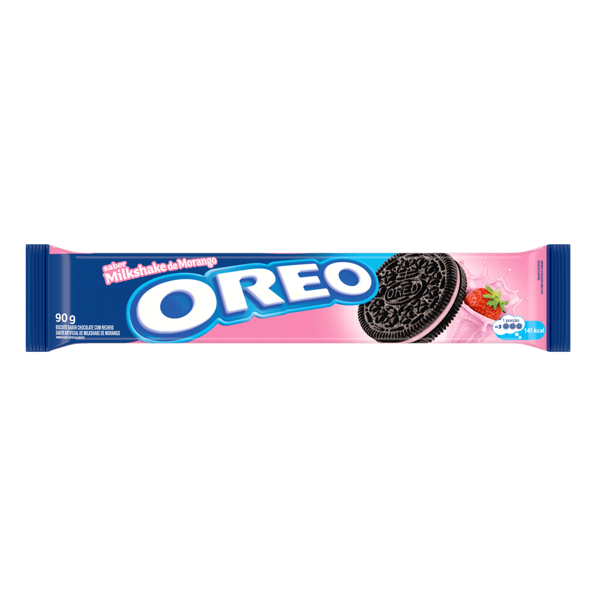 Biscoito Recheado Oreo Milkshake De Morango Wandinha  90g