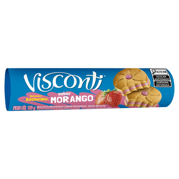 Biscoito Recheado Visconti 125g - Morango