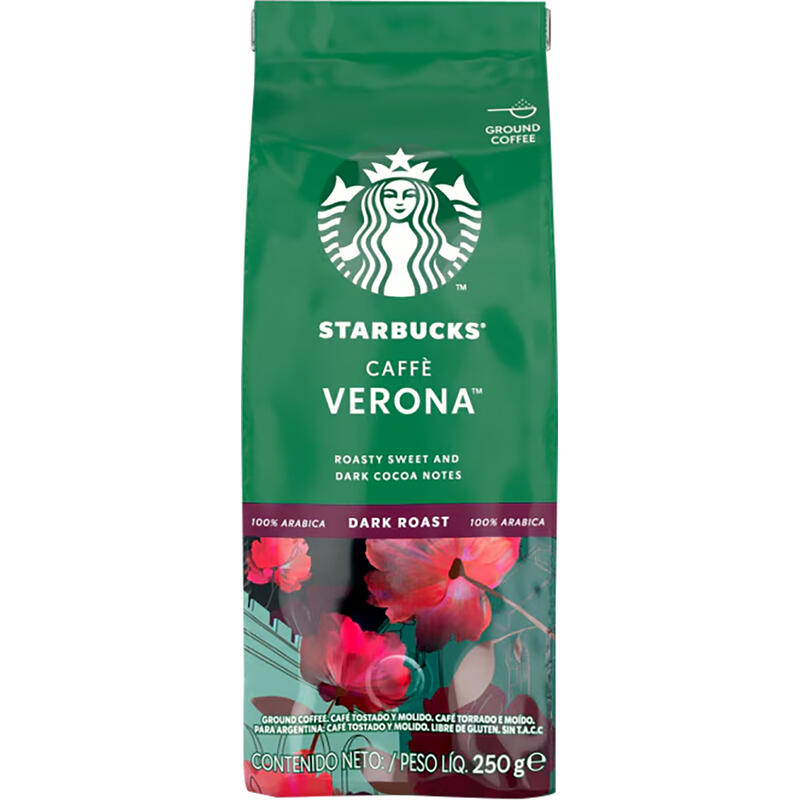Café STARBUCKS® Caffè Verona™ Torrado e Moído Torra Escura 250g