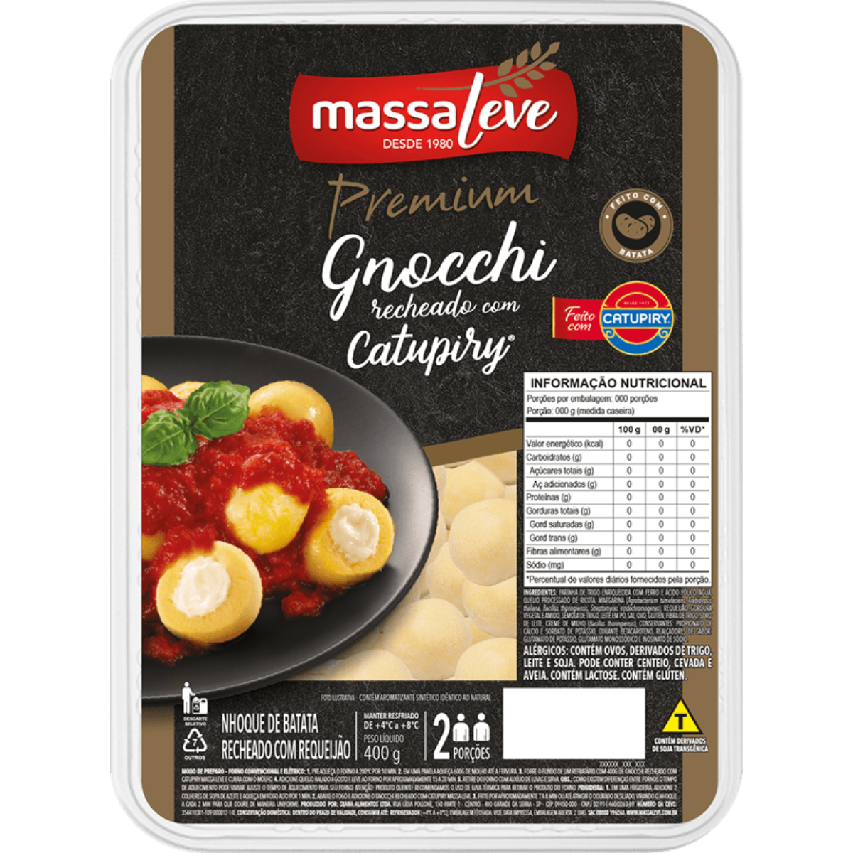 Gnocchi Recheado Com Catupiry 400g