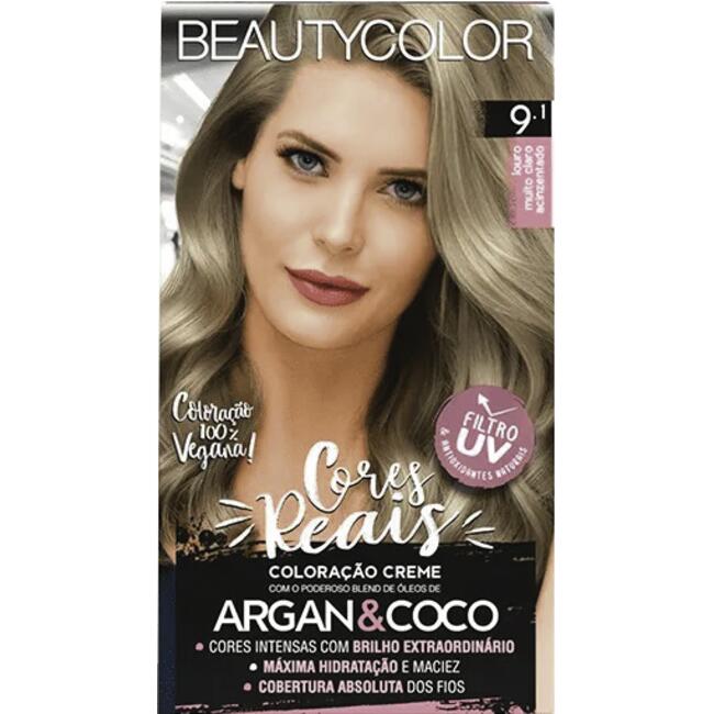 Tintura para Cabelo Beauty Color 9.1 1kit