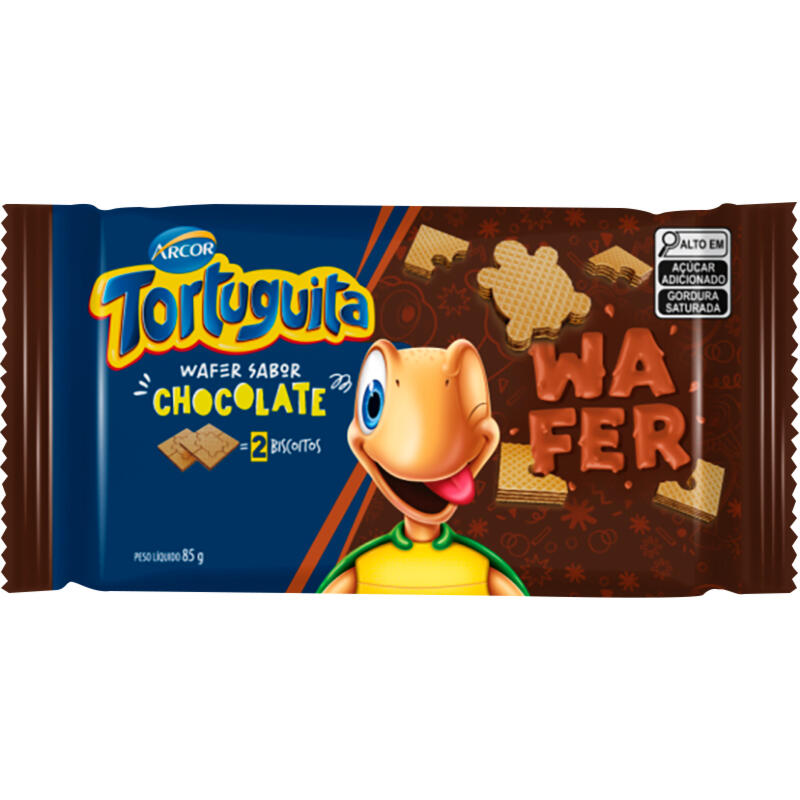 Biscoito Wafer Tortuguita Chocolate 85g