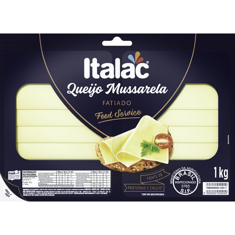 Queijo Mussarela Italac Fatiado 1kg