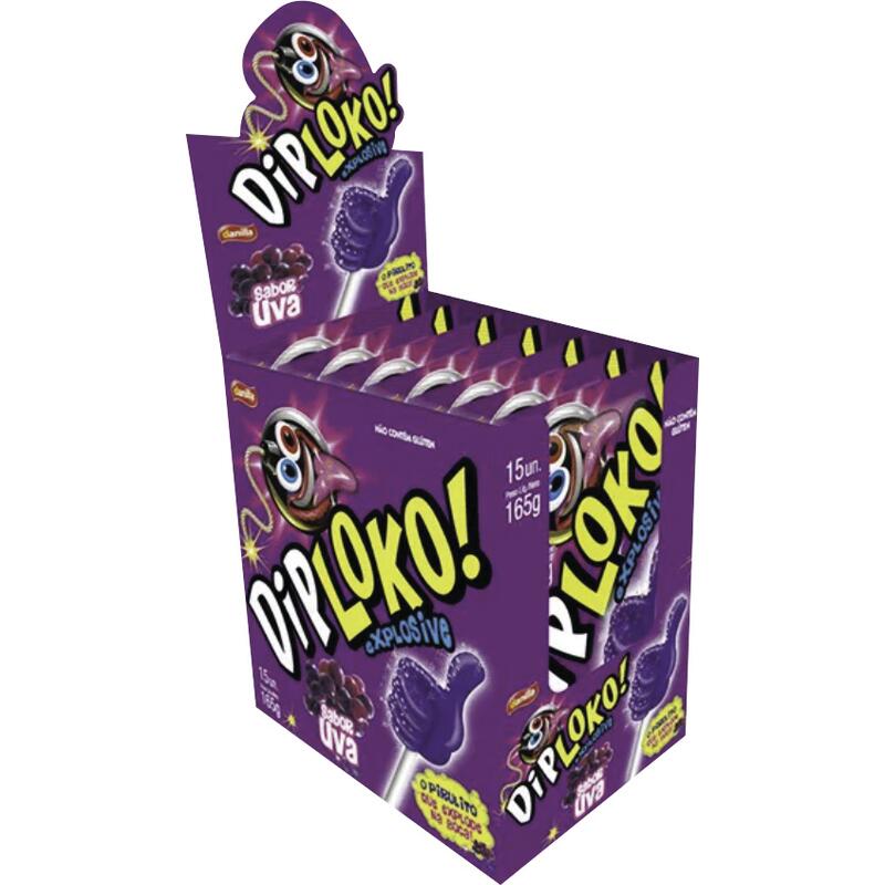 Pirulito Explosive Dip Loko Uva 15x11g
