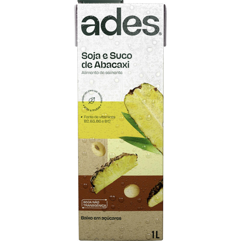 Alimento Ades À Base de Soja Abacaxi 1L