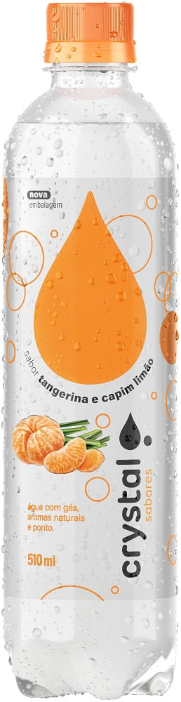 Água Saborizada Crystal Sparkling Tangerina e Capim Limão 510ml