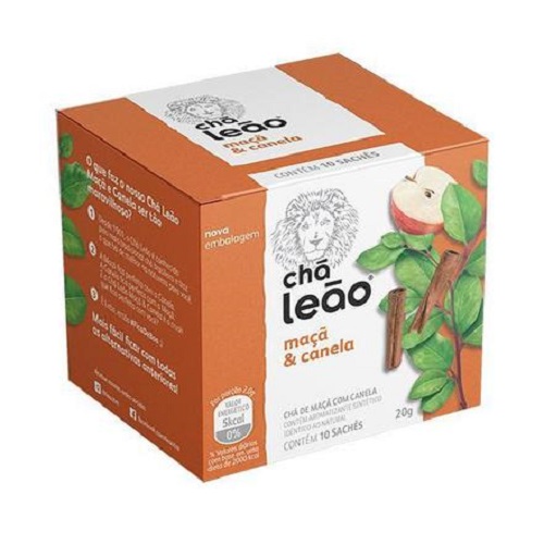 Chá Maçã e Canela Chá Leão Caixa 20g 10 Unidades
