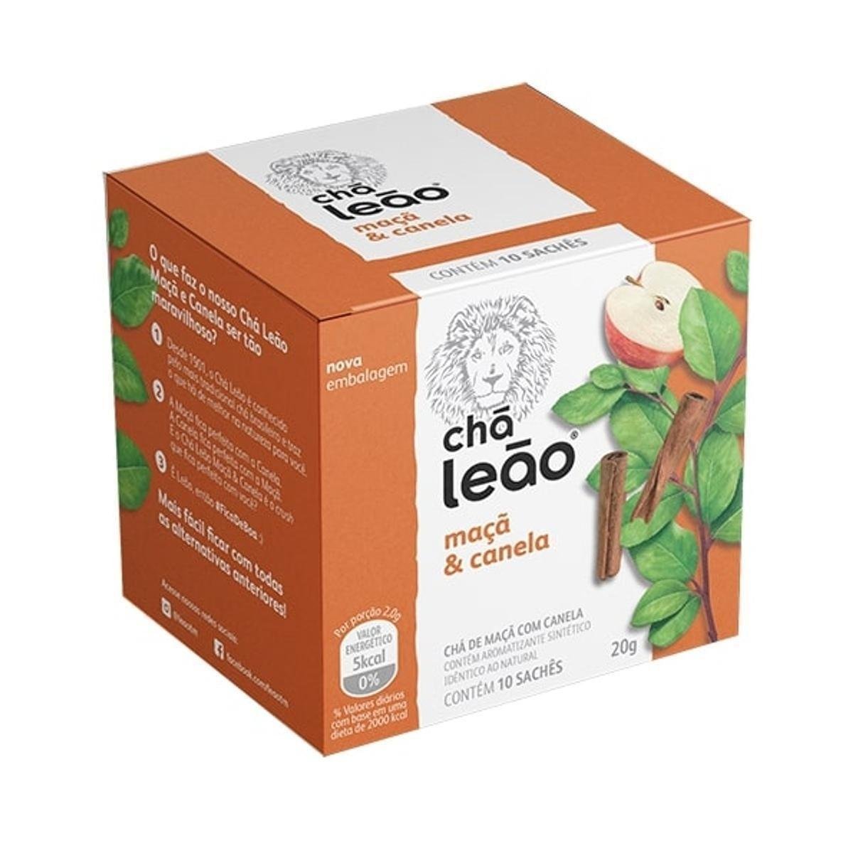 Chá Maçã e Canela Chá Leão Caixa 20g 10 Unidades